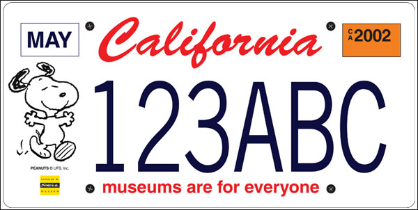 California Snoopy Number Plate Regplates Com