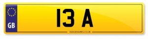 13 personalised number plates