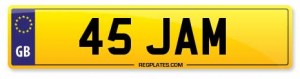 45 JAM Number Plate
